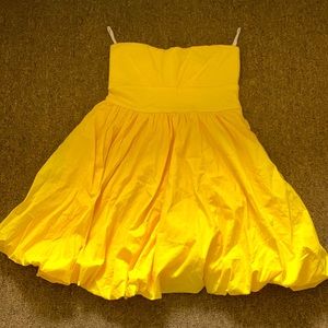 Strapless Yellow Bubble Dress - Size Small